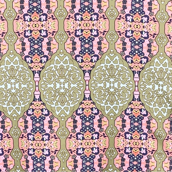 FloryDay~Kaftan/Maxi Dress~Pink w/Gold Metallic‎ Accents~Sz M - Picture 10 of 11